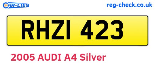 RHZ1423 are the vehicle registration plates.
