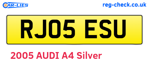 RJ05ESU are the vehicle registration plates.