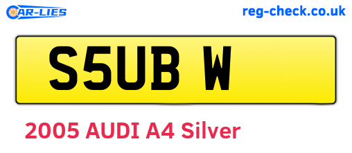 S5UBW are the vehicle registration plates.