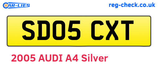 SD05CXT are the vehicle registration plates.