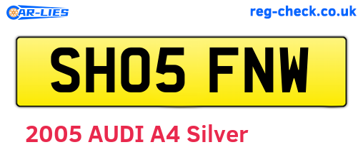 SH05FNW are the vehicle registration plates.