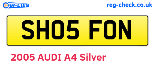 SH05FON are the vehicle registration plates.