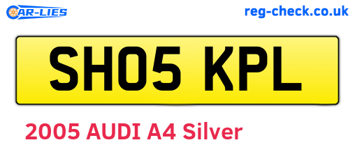 SH05KPL are the vehicle registration plates.