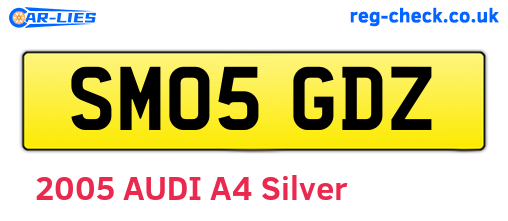 SM05GDZ are the vehicle registration plates.