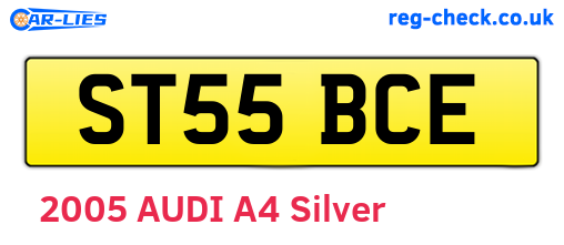 ST55BCE are the vehicle registration plates.