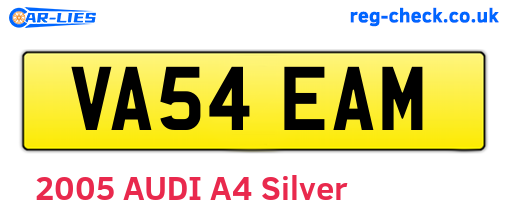 VA54EAM are the vehicle registration plates.