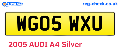 WG05WXU are the vehicle registration plates.