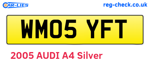 WM05YFT are the vehicle registration plates.