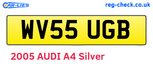 WV55UGB are the vehicle registration plates.