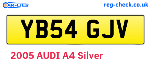 YB54GJV are the vehicle registration plates.