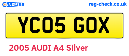 YC05GOX are the vehicle registration plates.