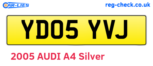 YD05YVJ are the vehicle registration plates.