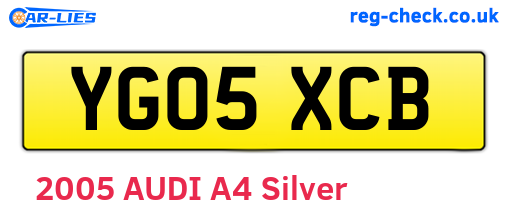 YG05XCB are the vehicle registration plates.