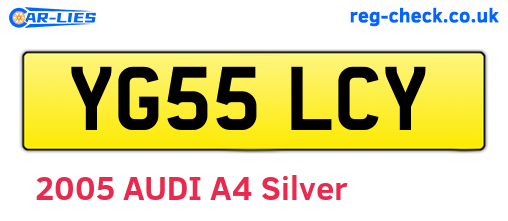 YG55LCY are the vehicle registration plates.