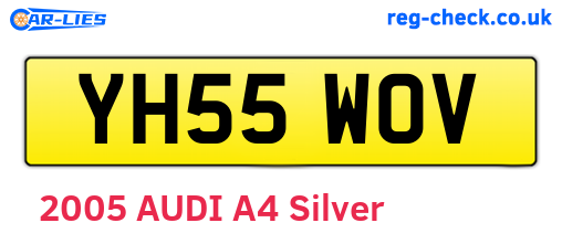 YH55WOV are the vehicle registration plates.