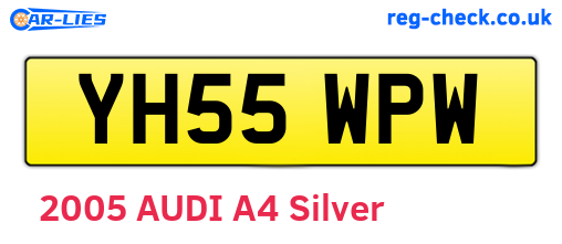 YH55WPW are the vehicle registration plates.