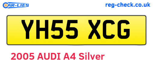 YH55XCG are the vehicle registration plates.
