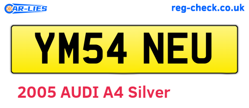 YM54NEU are the vehicle registration plates.
