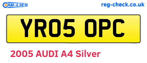 YR05OPC are the vehicle registration plates.