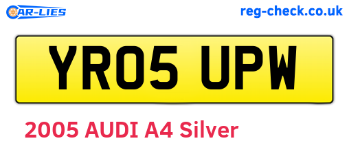 YR05UPW are the vehicle registration plates.