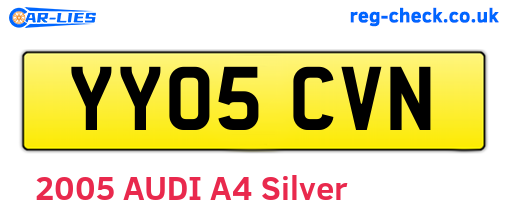 YY05CVN are the vehicle registration plates.