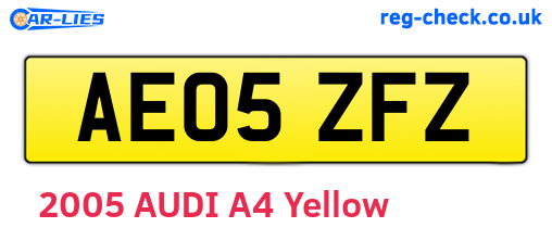 AE05ZFZ are the vehicle registration plates.