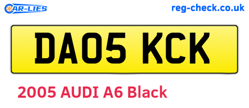DA05KCK are the vehicle registration plates.