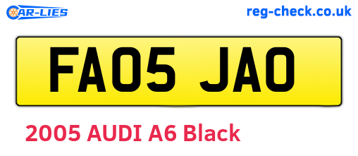 FA05JAO are the vehicle registration plates.