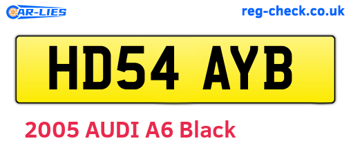 HD54AYB are the vehicle registration plates.