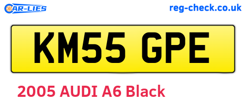 KM55GPE are the vehicle registration plates.