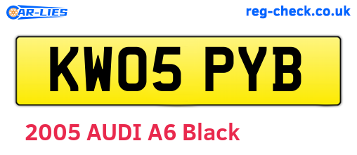 KW05PYB are the vehicle registration plates.
