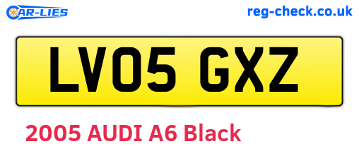 LV05GXZ are the vehicle registration plates.