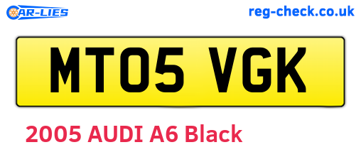 MT05VGK are the vehicle registration plates.