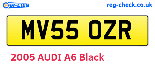 MV55OZR are the vehicle registration plates.