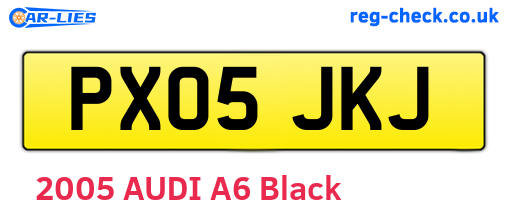 PX05JKJ are the vehicle registration plates.