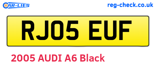 RJ05EUF are the vehicle registration plates.