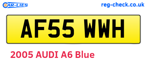 AF55WWH are the vehicle registration plates.