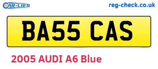 BA55CAS are the vehicle registration plates.