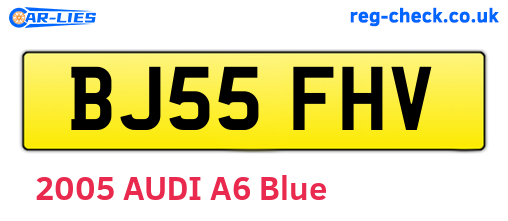 BJ55FHV are the vehicle registration plates.