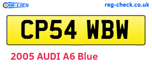 CP54WBW are the vehicle registration plates.