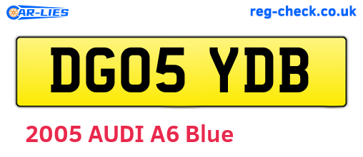 DG05YDB are the vehicle registration plates.