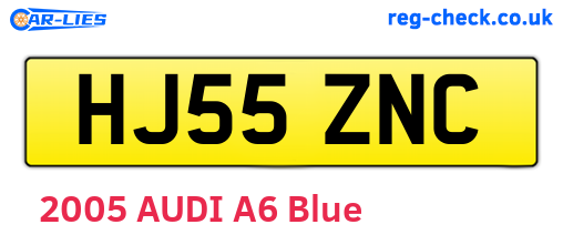 HJ55ZNC are the vehicle registration plates.