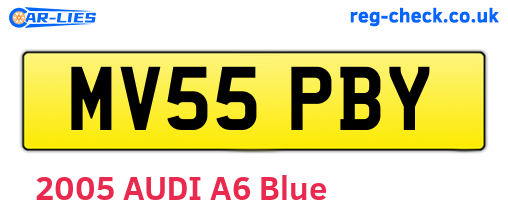 MV55PBY are the vehicle registration plates.