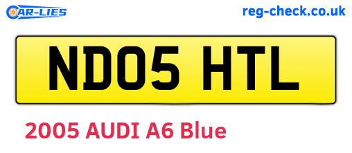 ND05HTL are the vehicle registration plates.