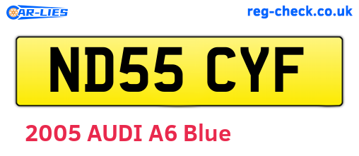 ND55CYF are the vehicle registration plates.