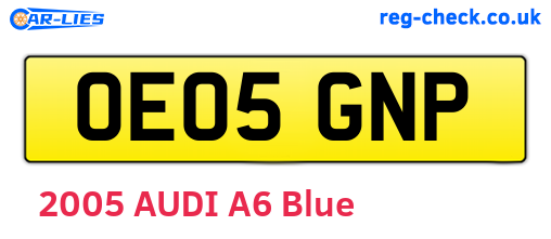 OE05GNP are the vehicle registration plates.