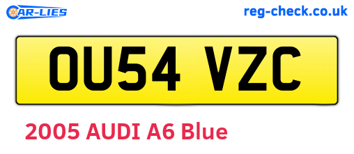 OU54VZC are the vehicle registration plates.