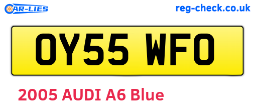 OY55WFO are the vehicle registration plates.