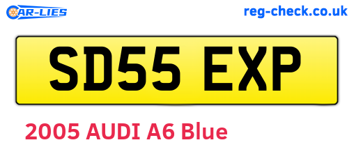 SD55EXP are the vehicle registration plates.