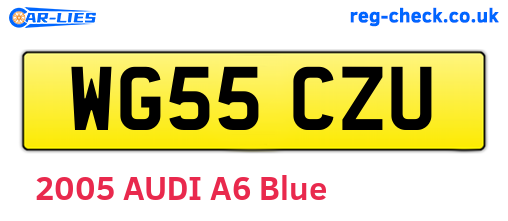 WG55CZU are the vehicle registration plates.